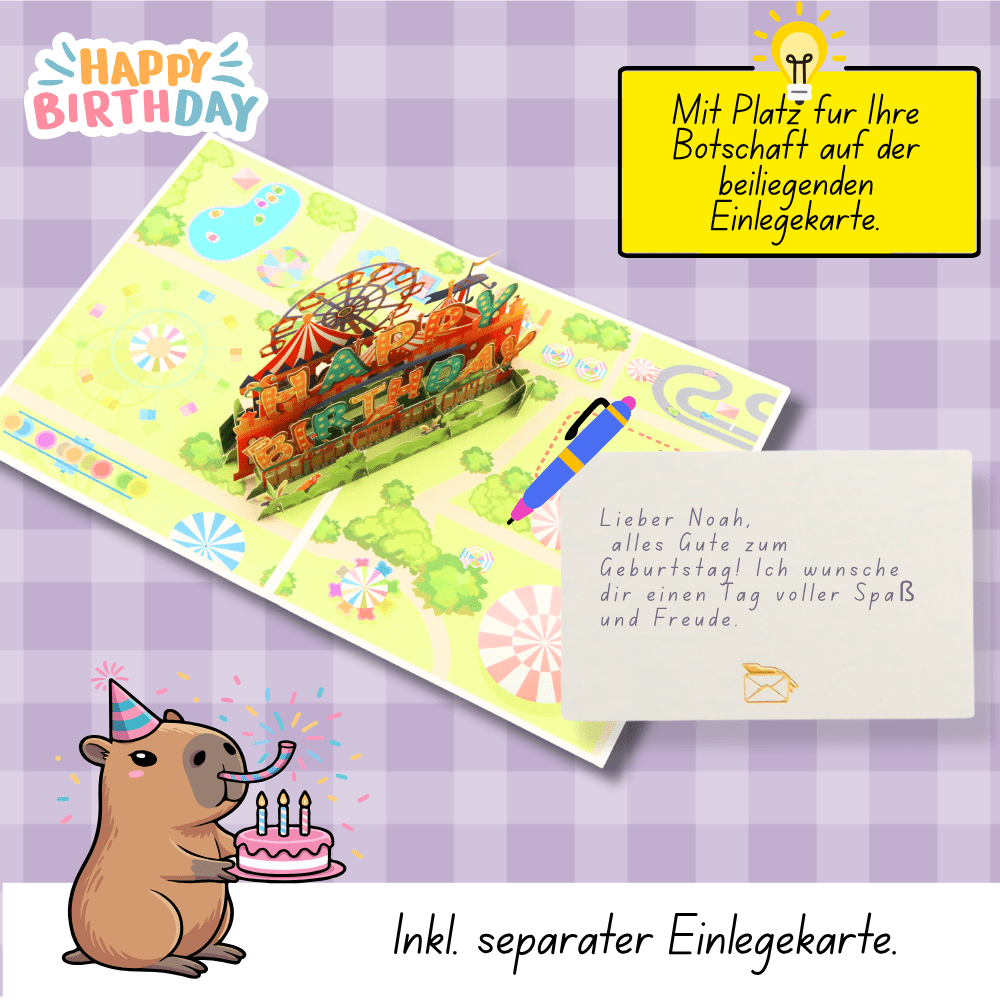 3D Pop - Up Karte Jahrmarkt - DORAFIORA