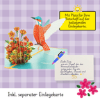 3D Pop-Up Karte Kolibri & Blumen - DORAFIORA