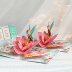 3D Pop - Up Karte Kolibri und Blumen - DORAFIORA