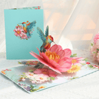 3D Pop - Up Karte Kolibri und Blumen - DORAFIORA