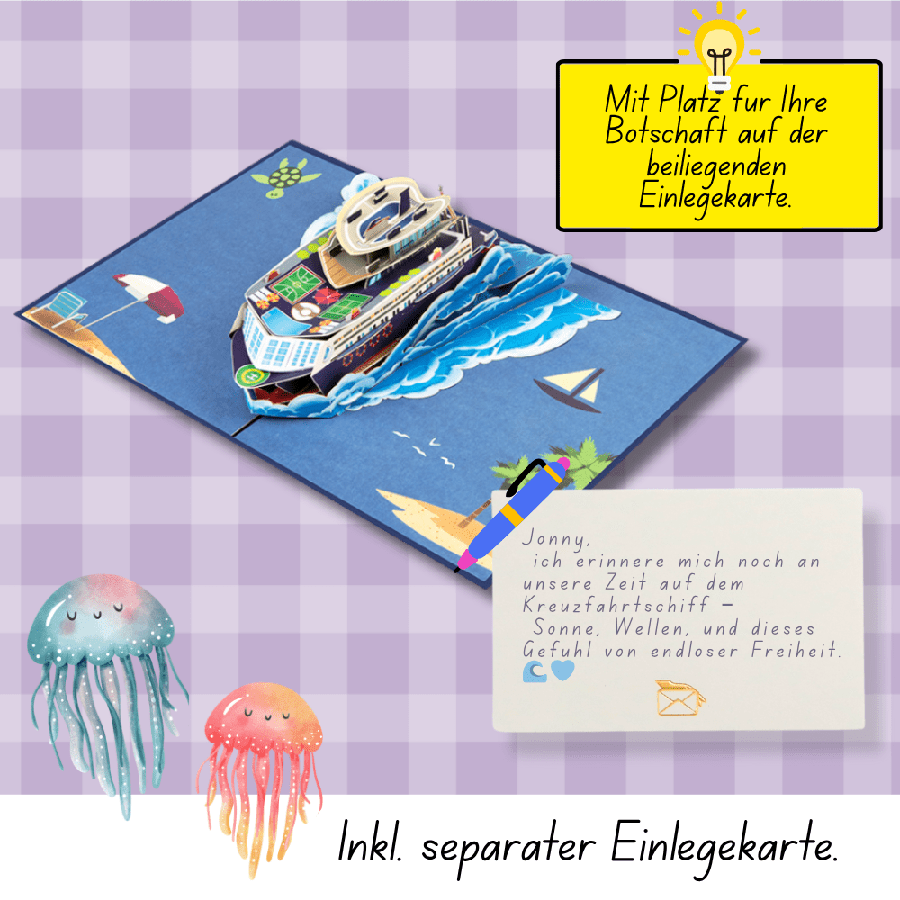 3D Pop - Up Karte Kreuzfahrtschiff - DORAFIORA
