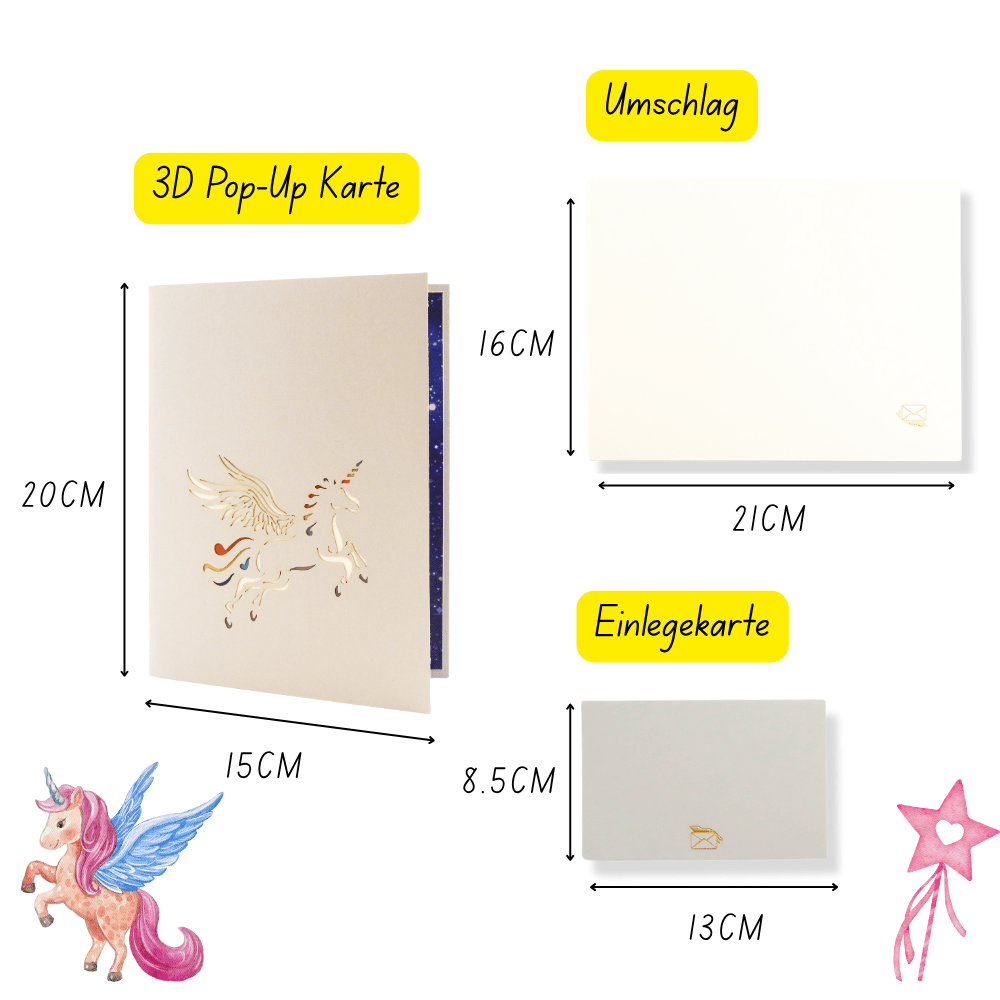 3D Pop - Up Karte Pegasus - DORAFIORA