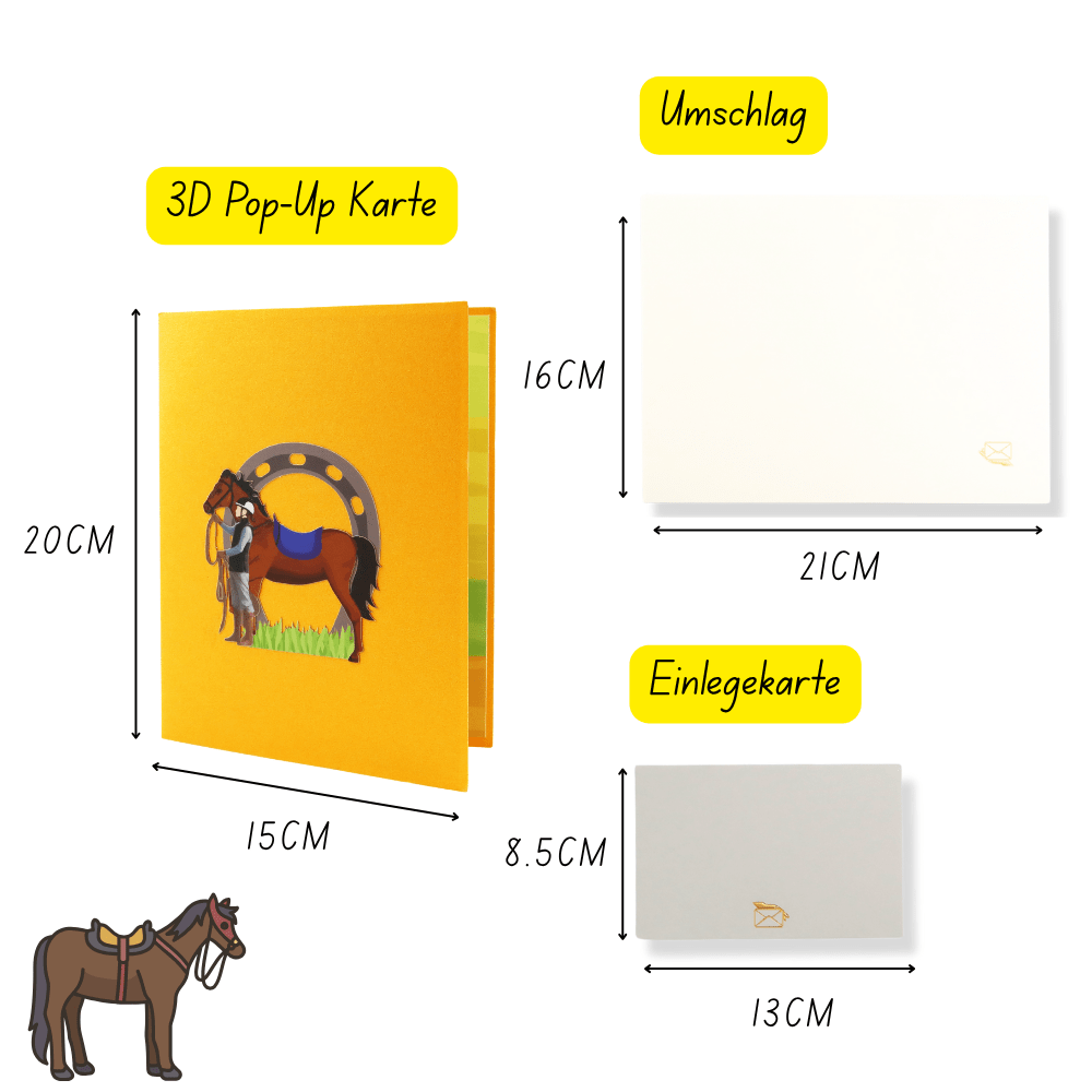 3D Pop - Up Karte Reiterin - DORAFIORA