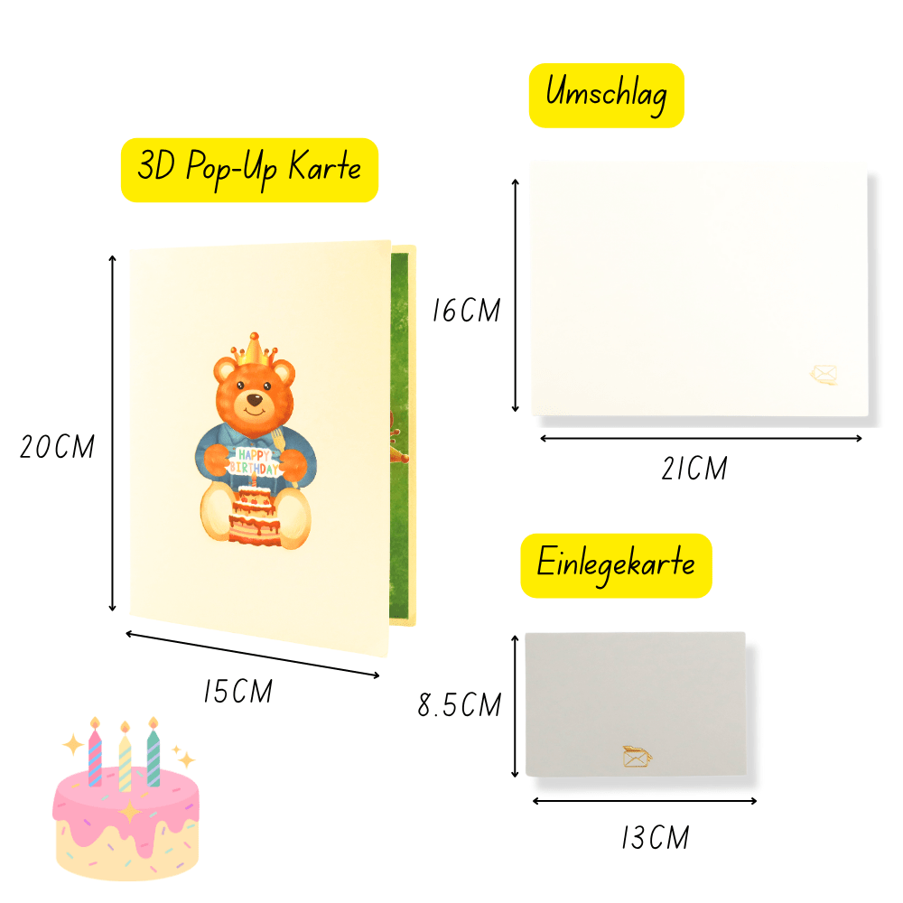 3D Pop - Up Karte Teddy Bär - DORAFIORA
