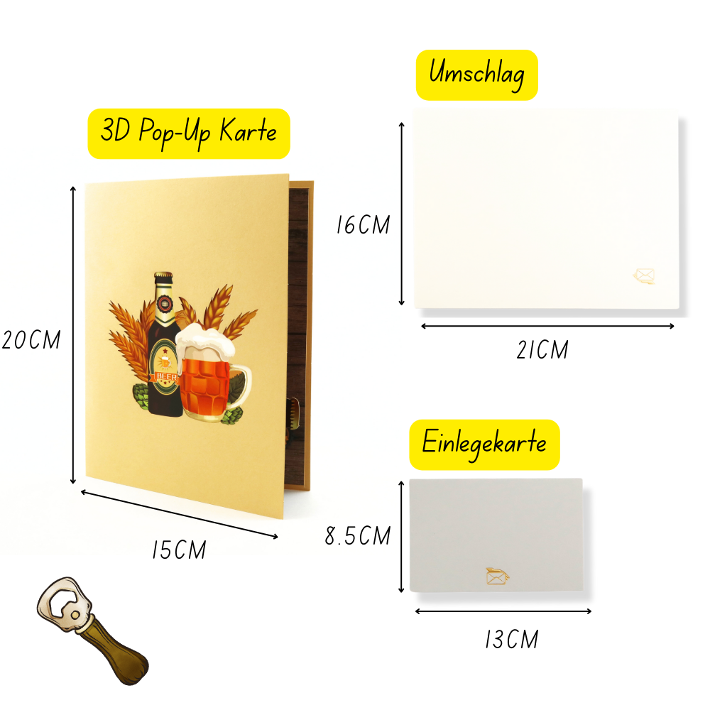 3D Pop-Up Karte Bier
