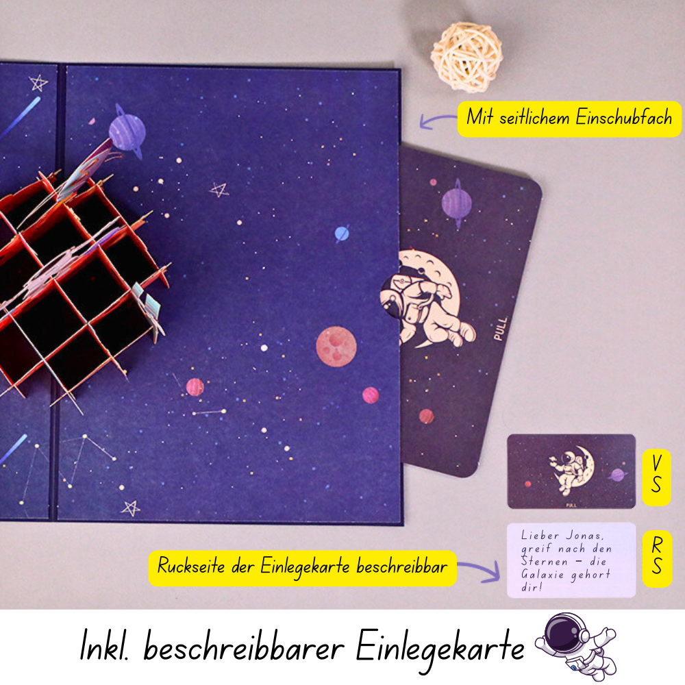 3D Pop-Up Karte Astronaut