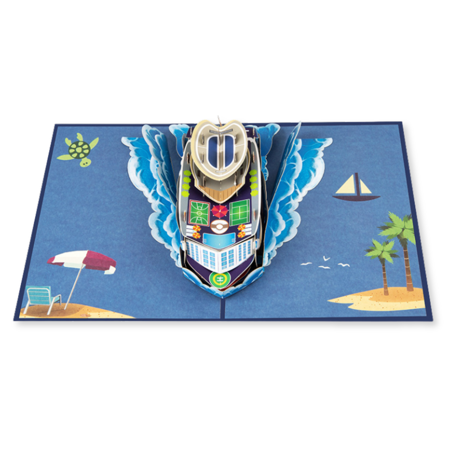 3D Pop-Up Karte Kreuzfahrtschiff
