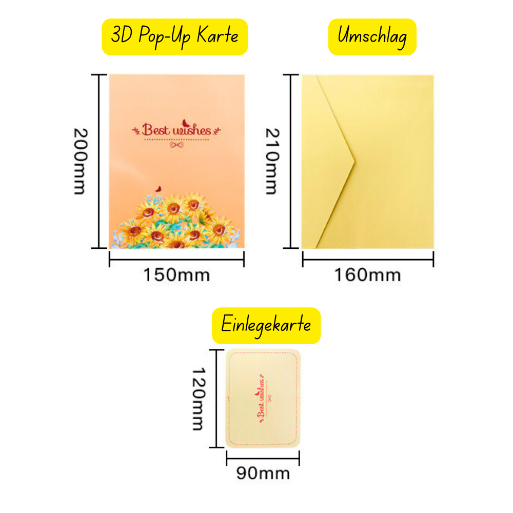 3D Pop-Up Karte Blumenstrauß Sonnenblumen