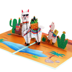 3D Pop-Up Karte Alpaka Party