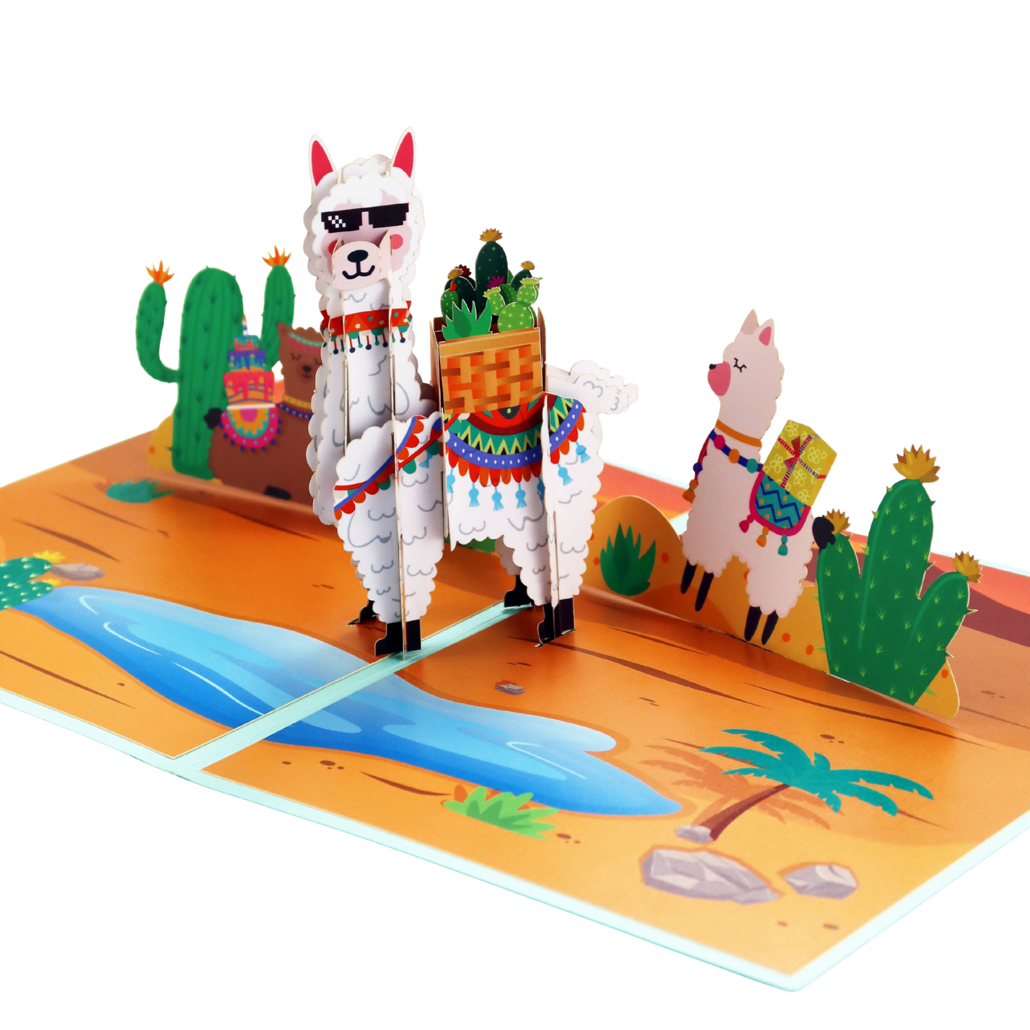 3D Pop-Up Karte Alpaka Party