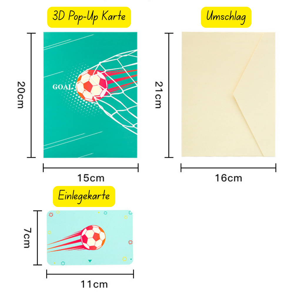 3D Pop-Up Karte Fußballspiel