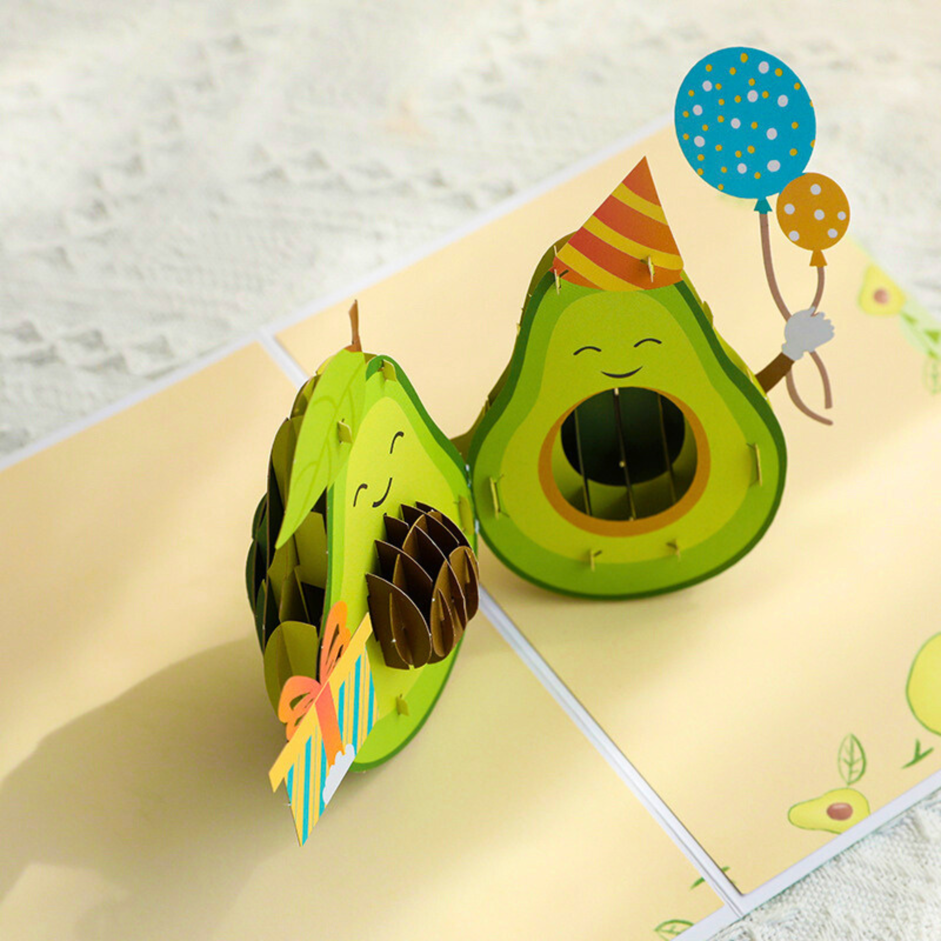 3D Pop-Up Karte Avocado
