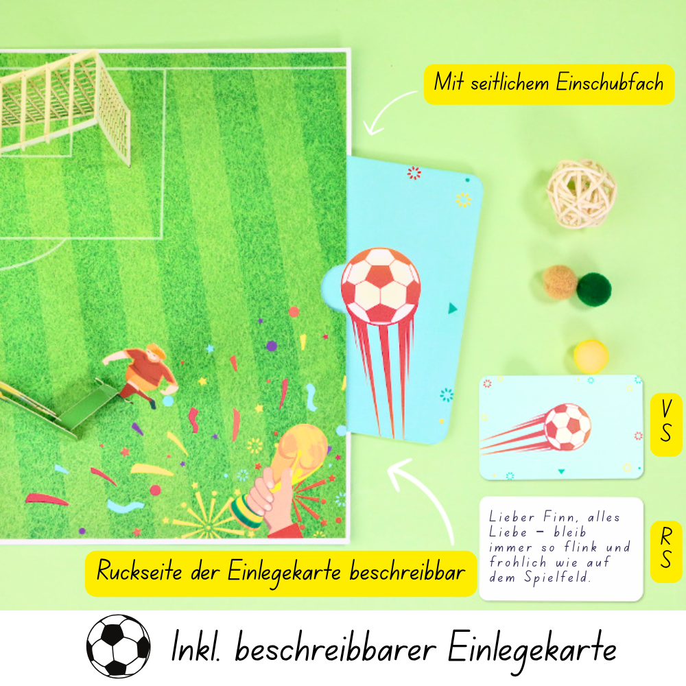3D Pop-Up Karte Fußballspiel