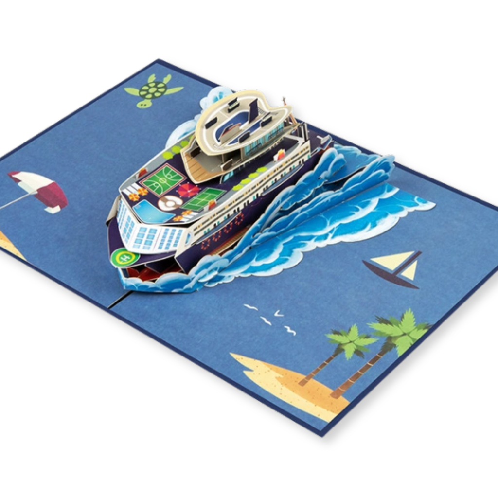 3D Pop-Up Karte Kreuzfahrtschiff