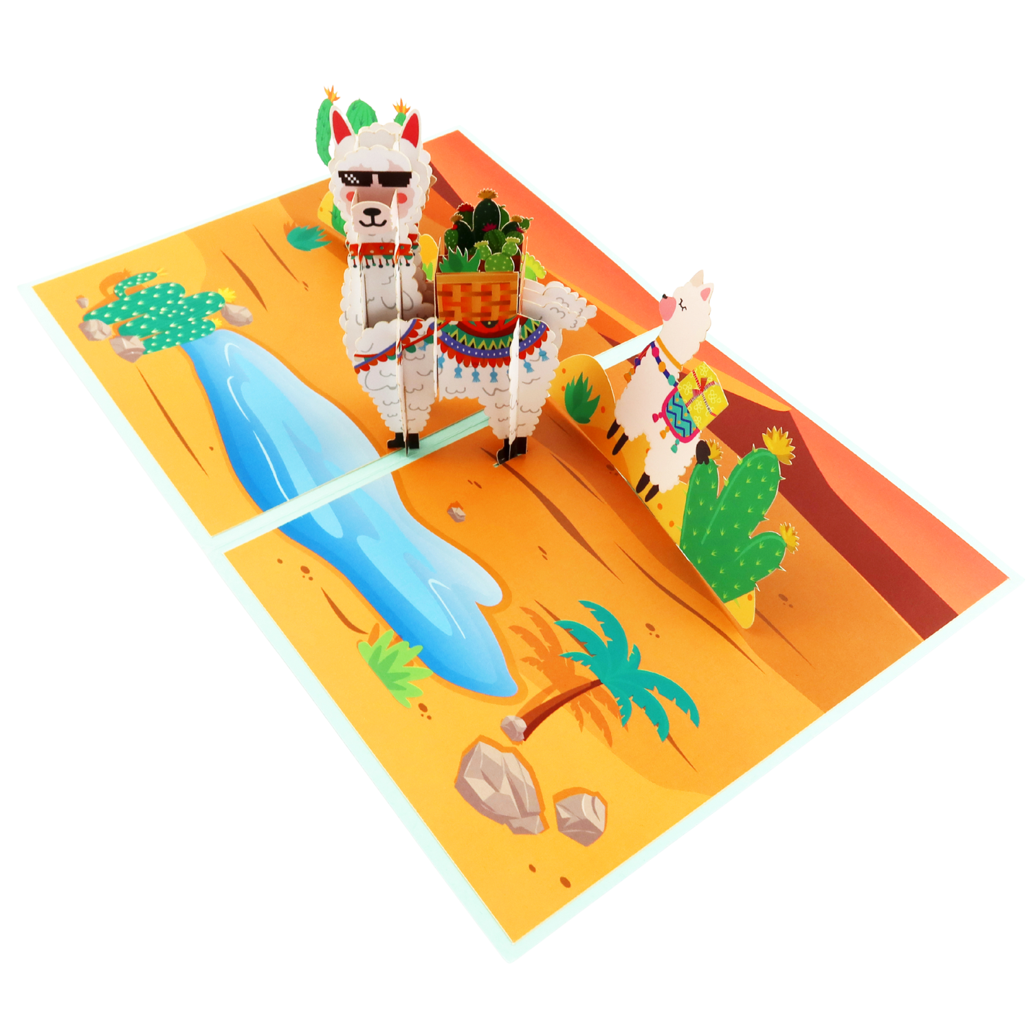 3D Pop-Up Karte Alpaka Party