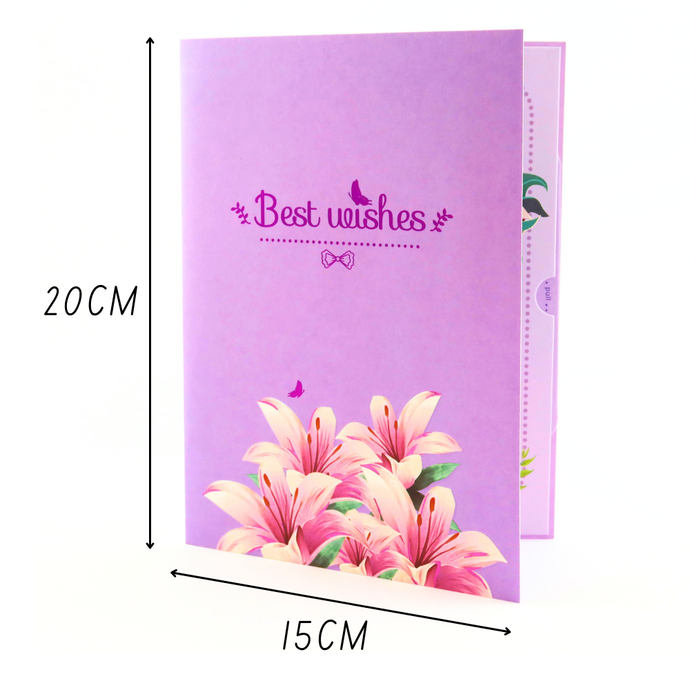 3D Pop-Up Karte Blumenstrauß Lilien