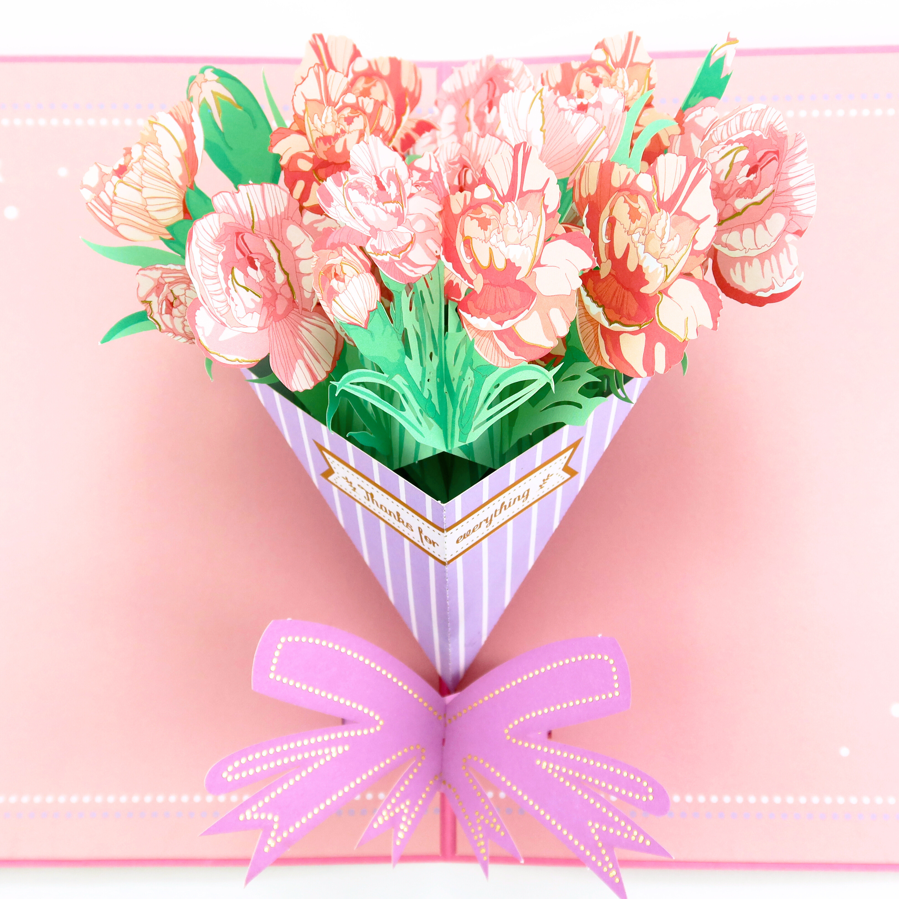 3D Pop-Up Karte Blumenstrauß Nelken