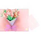 3D Pop-Up Karte Blumenstrauß Nelken