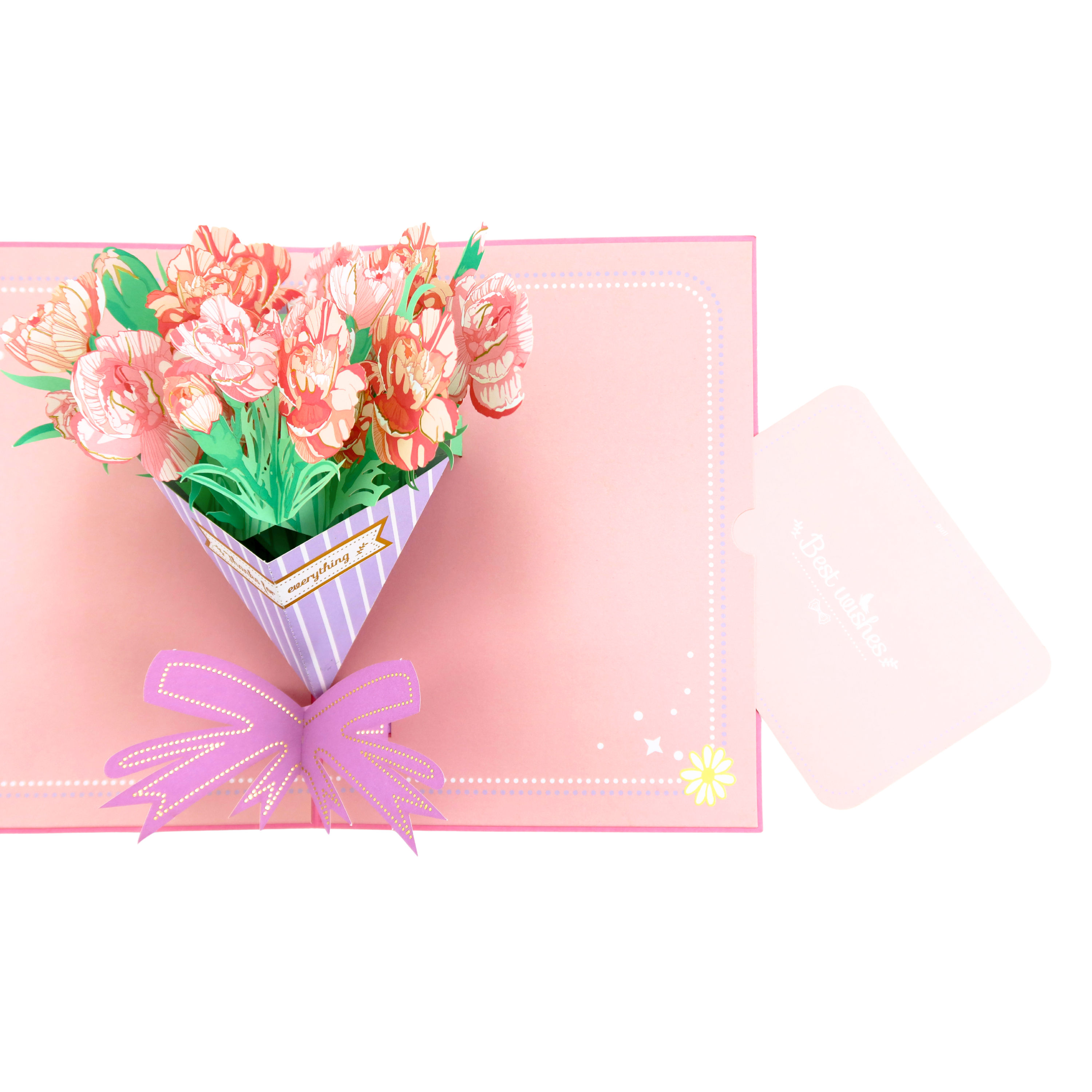 3D Pop-Up Karte Blumenstrauß Nelken