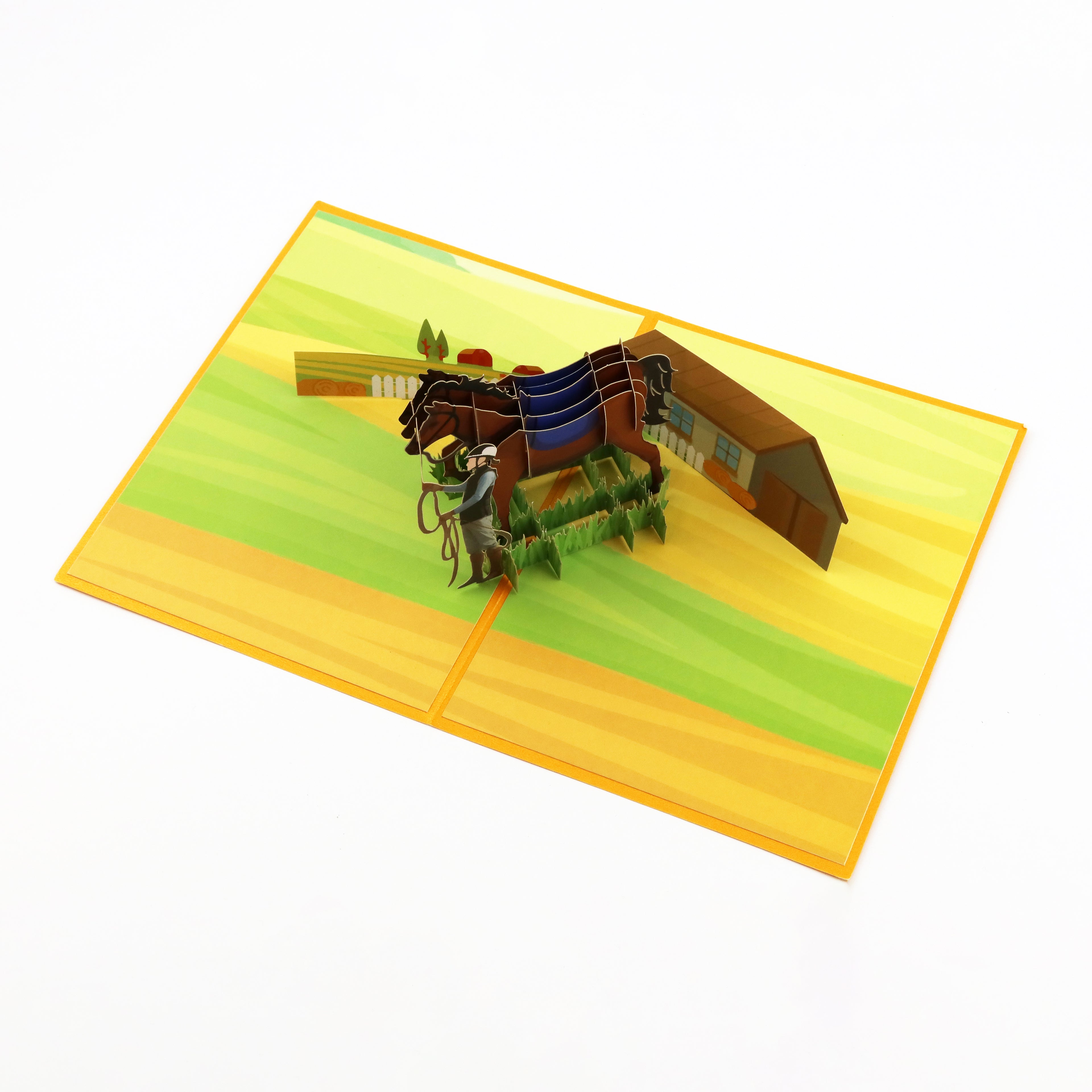 3D Pop-Up Karte Reiterin