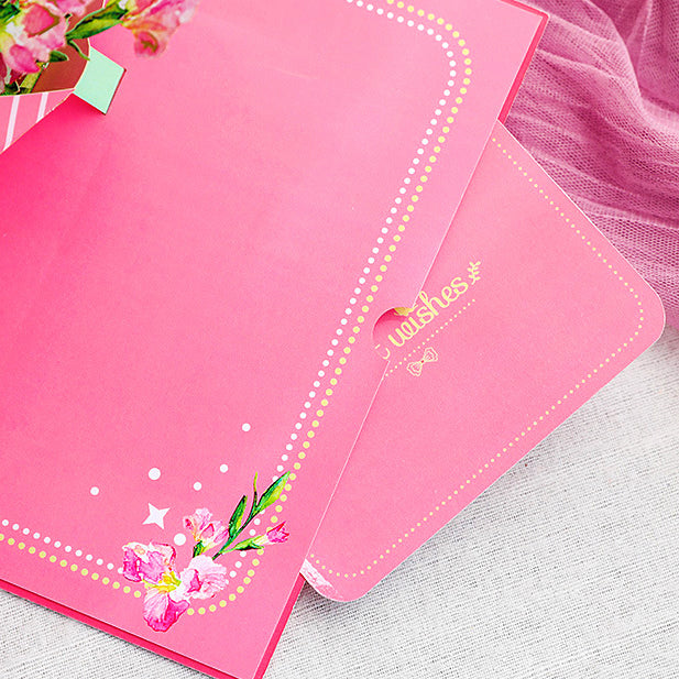 3D Pop-Up Karte Blumenstrauß Gladiolen