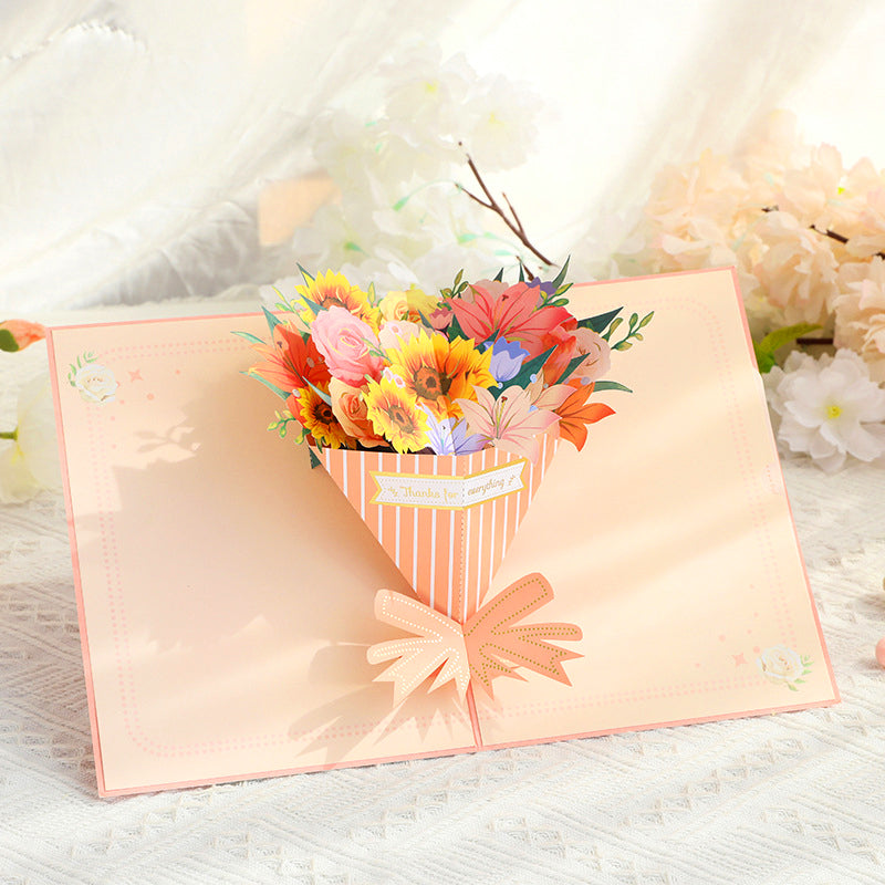 3D Pop-Up Karte Blumenstrauß Blumen