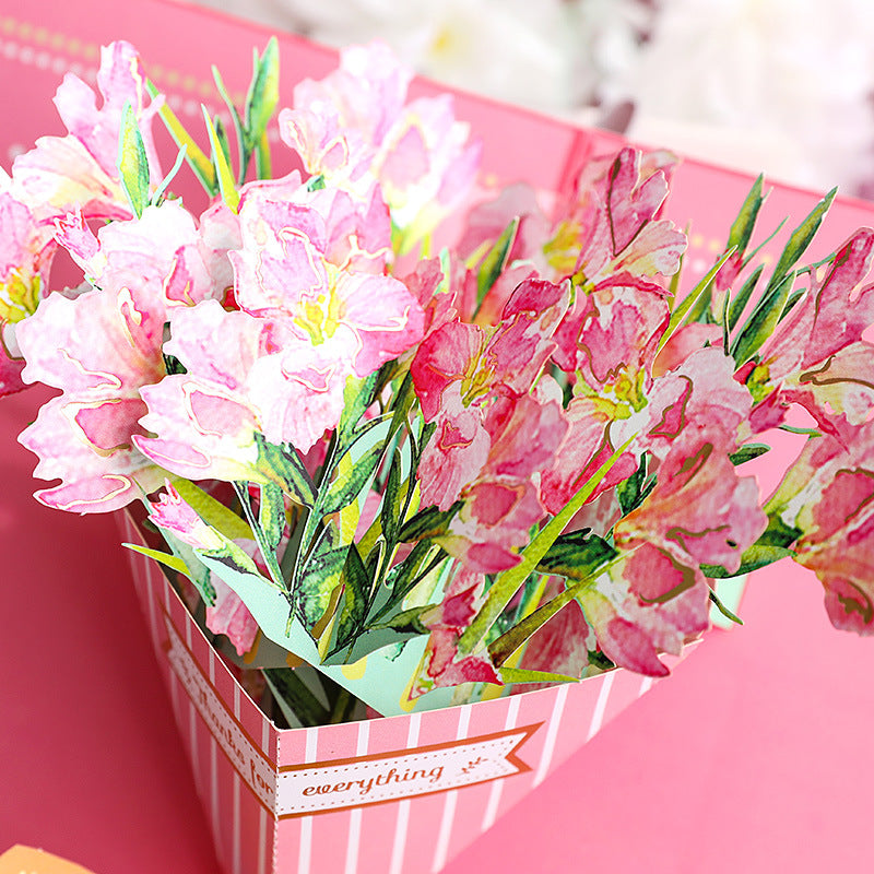 3D Pop-Up Karte Blumenstrauß Gladiolen