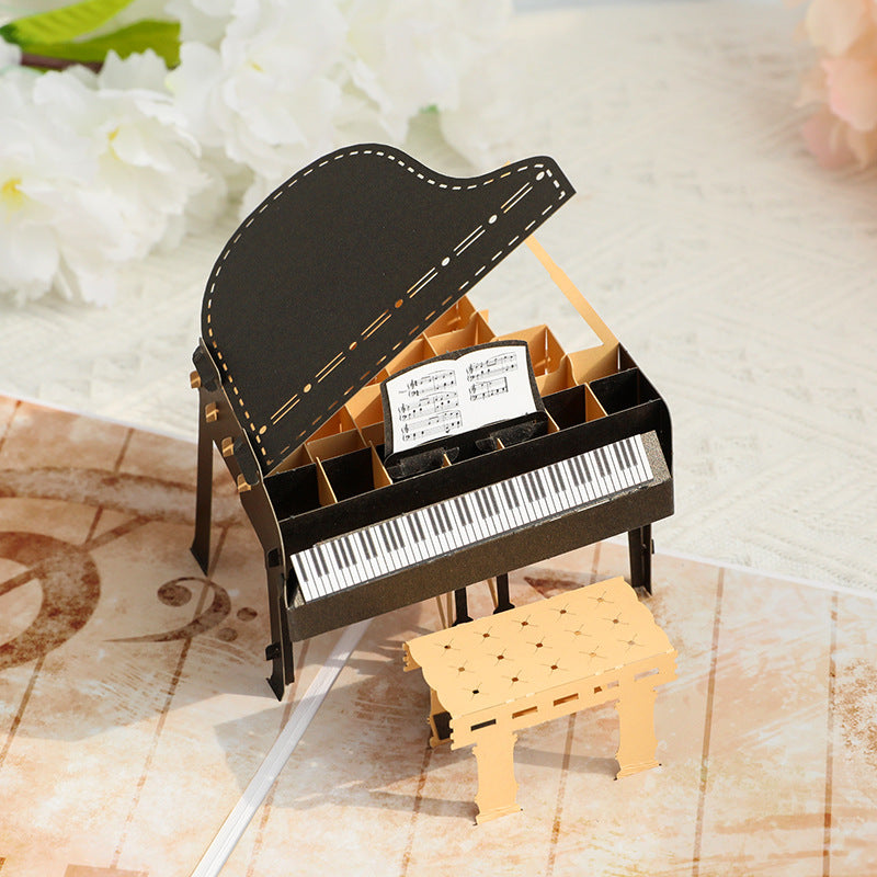 3D Pop-Up Karte Klavier Piano