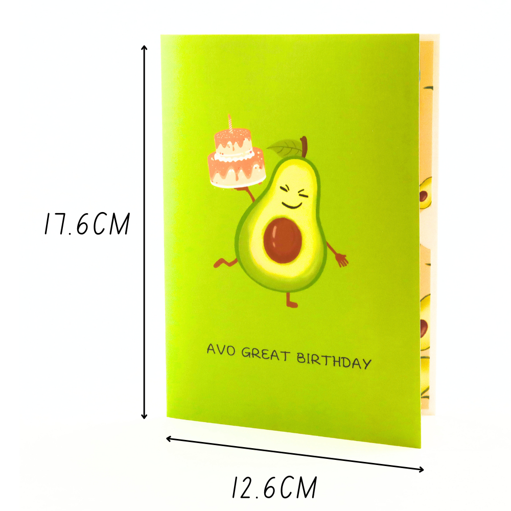 3D Pop-Up Karte Avocado