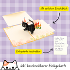 3D Pop-Up Karte Geburtstagskarte Katze