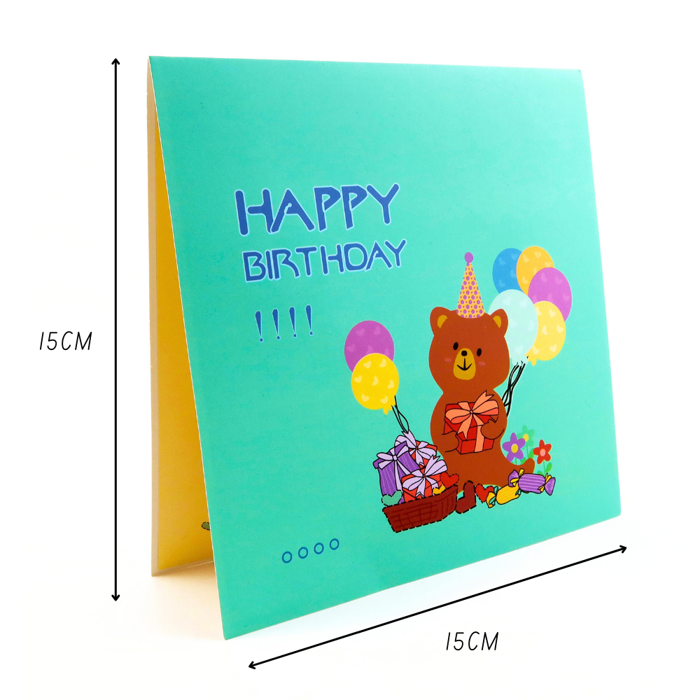 3D Pop-Up Geburtstagskarte Teddybär
