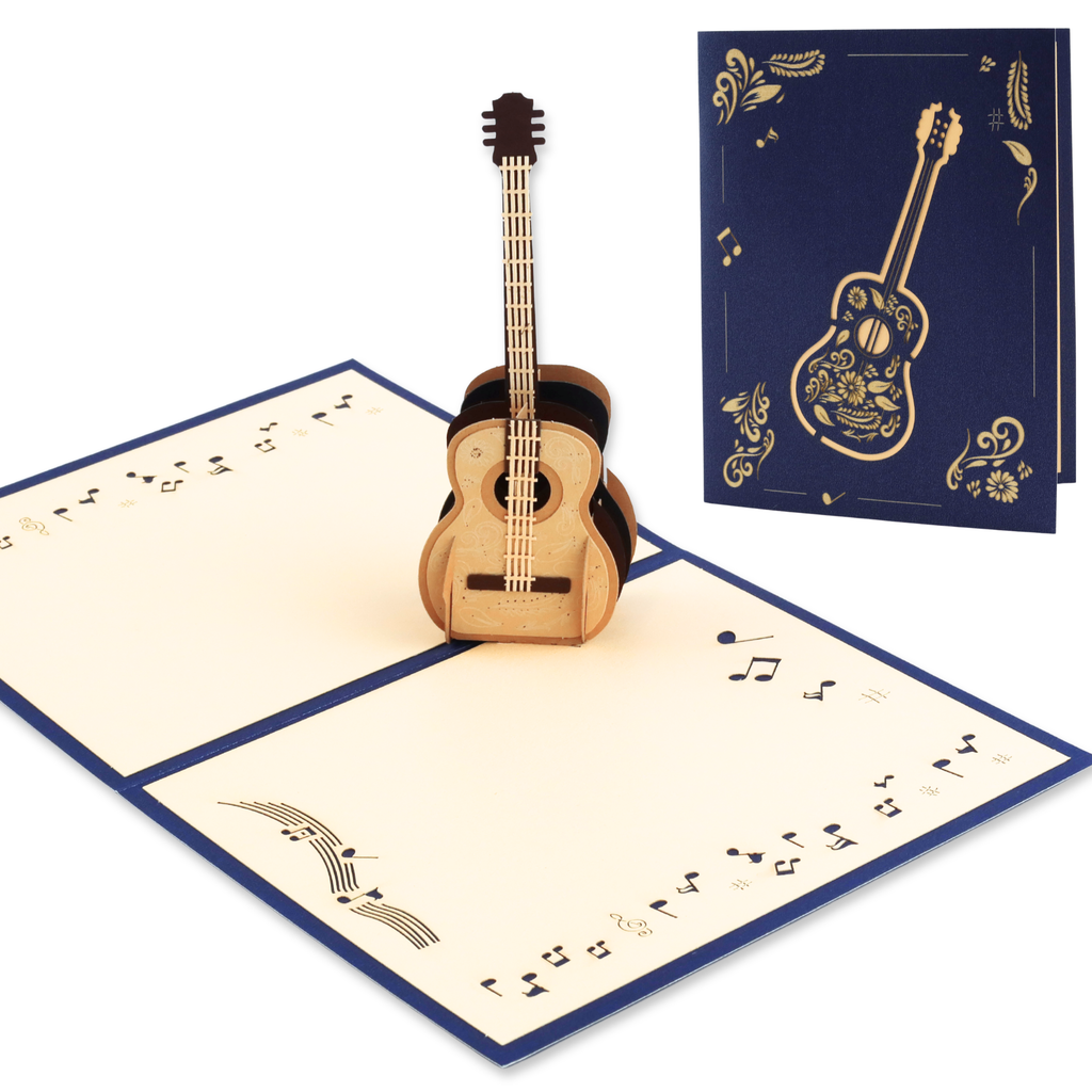 3D Pop-Up Karte Gitarre
