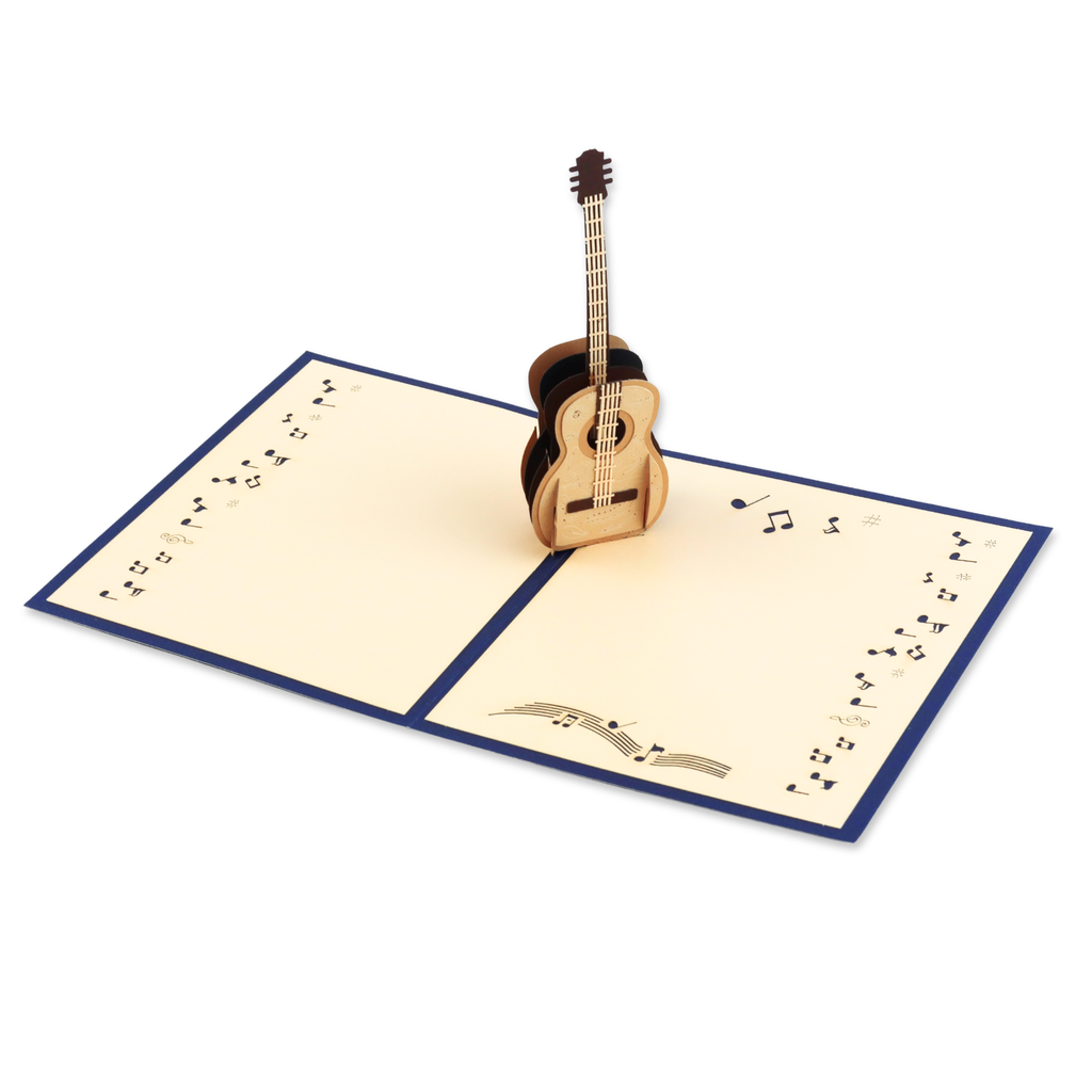 3D Pop-Up Karte Gitarre