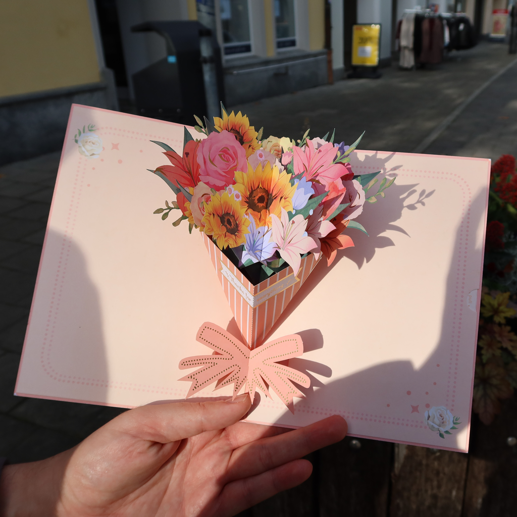3D Pop-Up Karte Blumenstrauß Blumen
