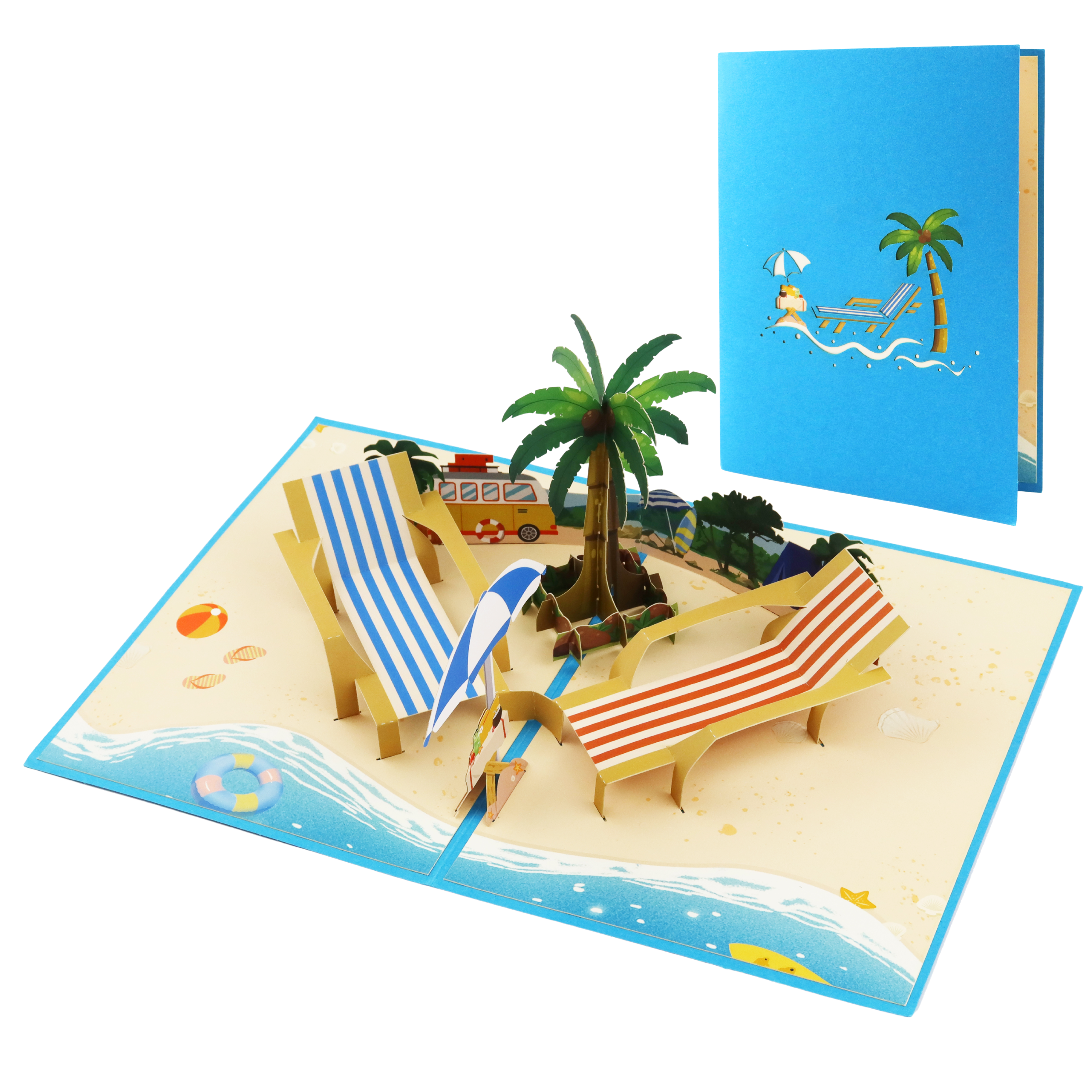 Pop-Up Karte Strand Szene