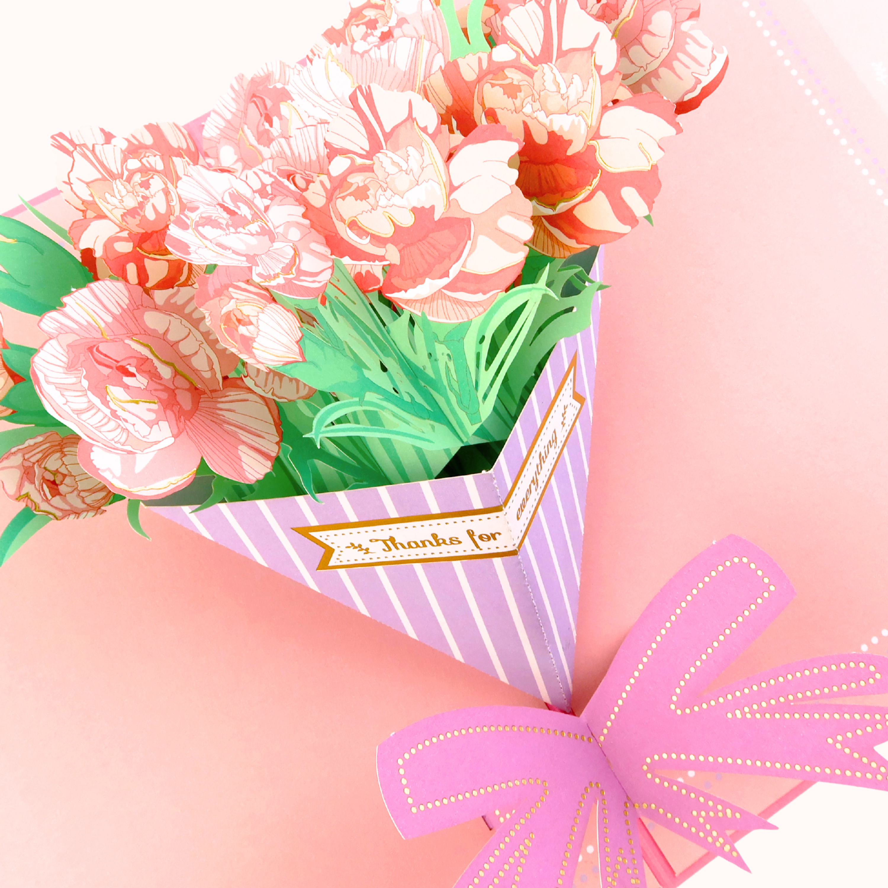 3D Pop-Up Karte Blumenstrauß Nelken