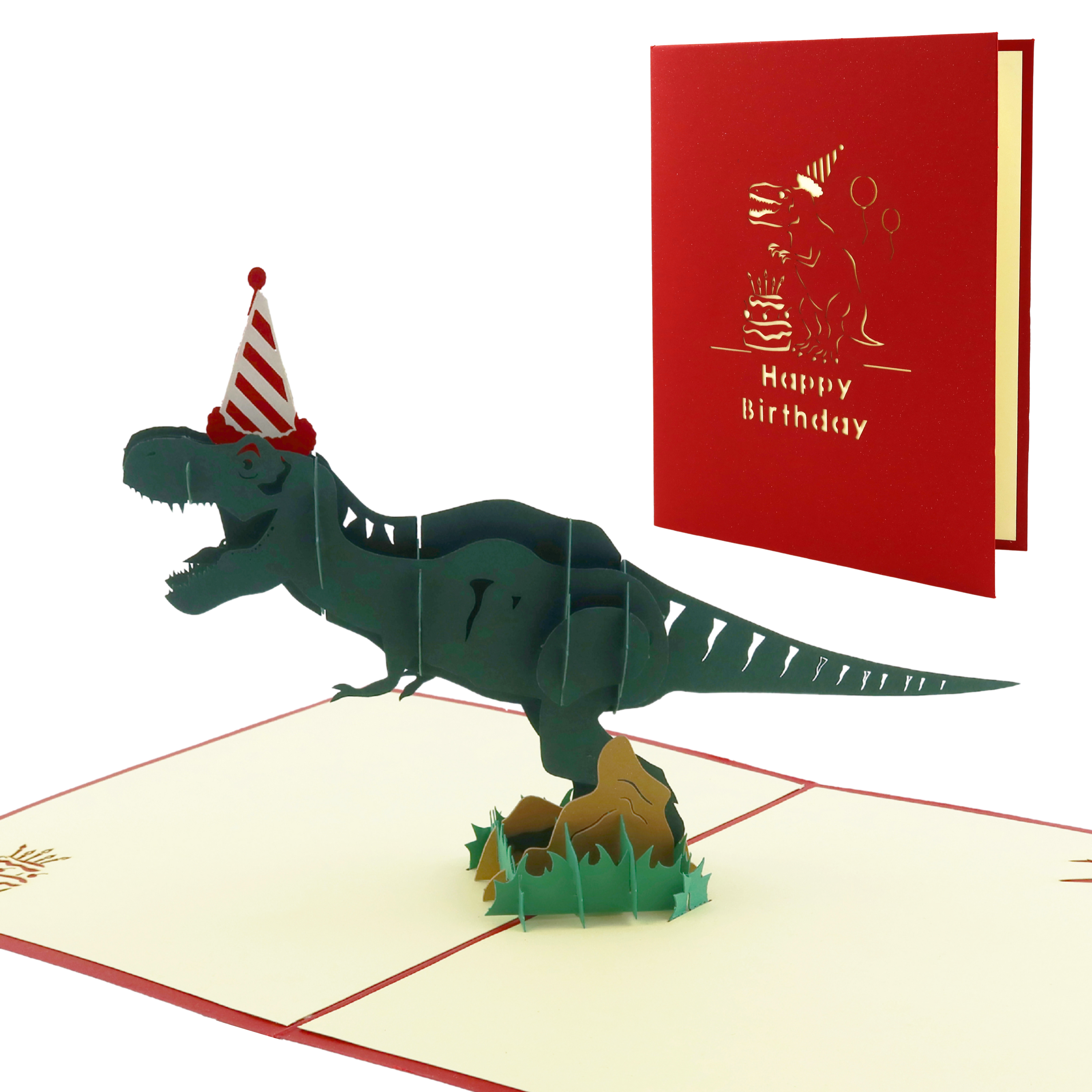 3D Pop-Up Karte Dinosaurier