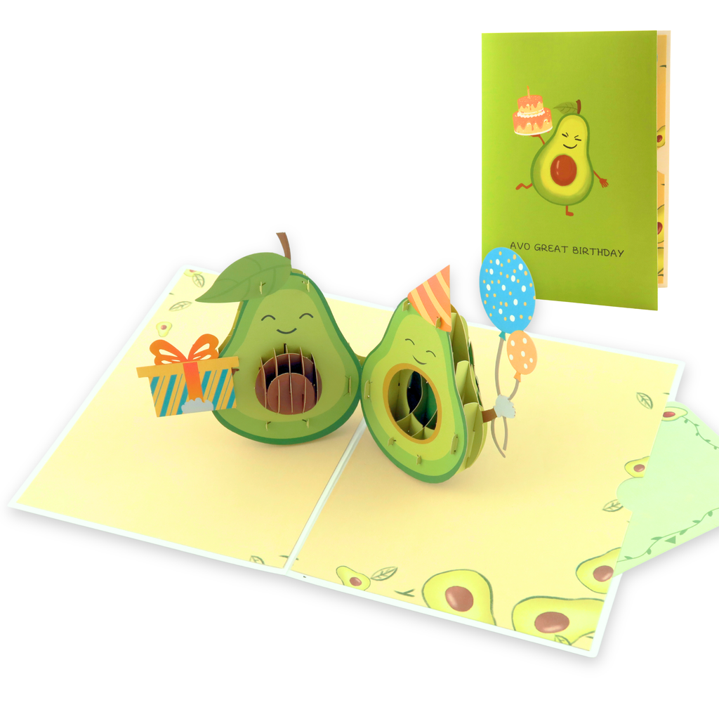 3D Pop-Up Karte Avocado
