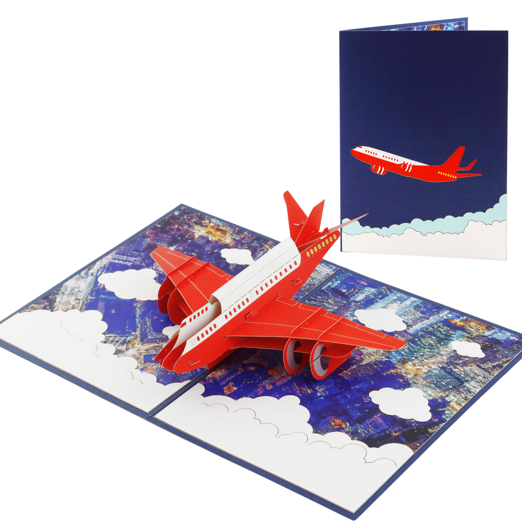 3D Pop-Up Karte Flugzeug
