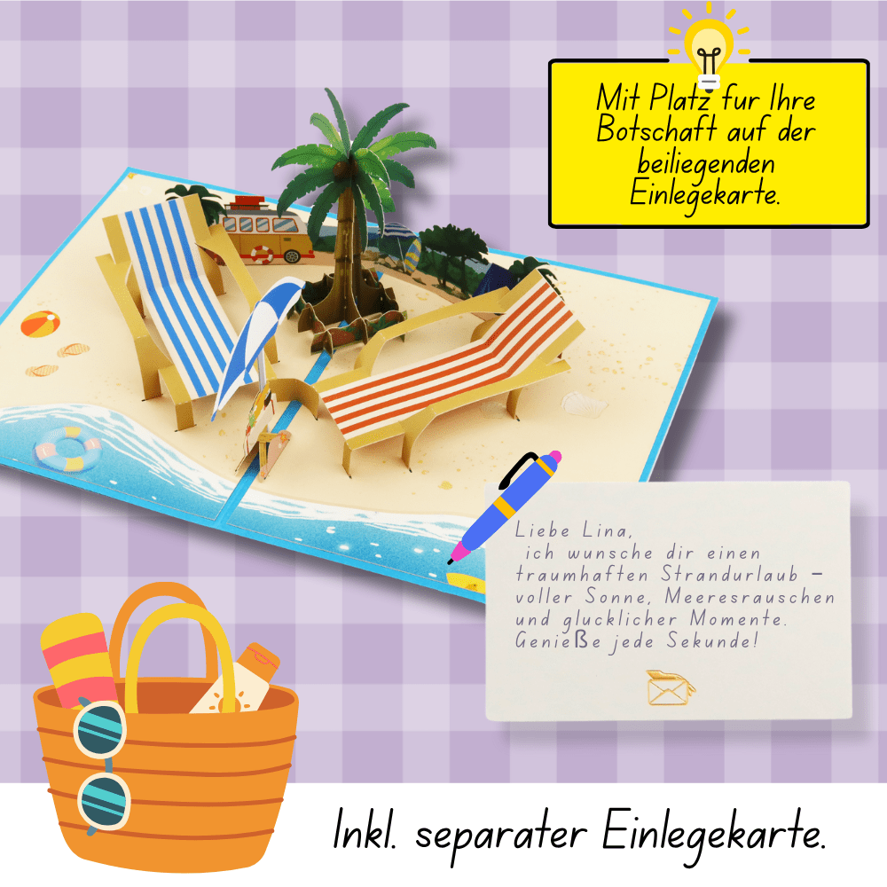 Pop - Up Karte Strand Szene - DORAFIORA