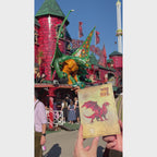 3D Pop-Up Karte Drache mit Schatztruhe