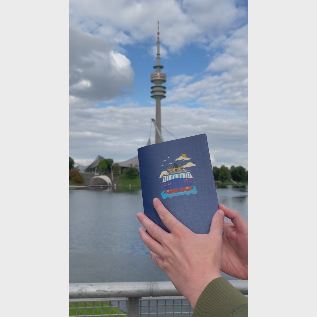 3D Pop-Up Karte Kreuzfahrtschiff