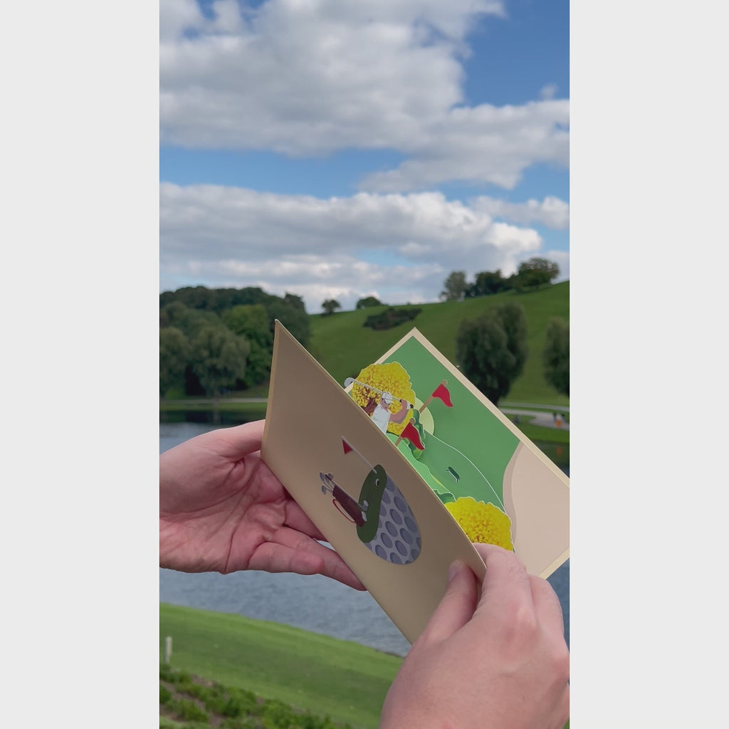 3D Pop-Up Karte Golfer