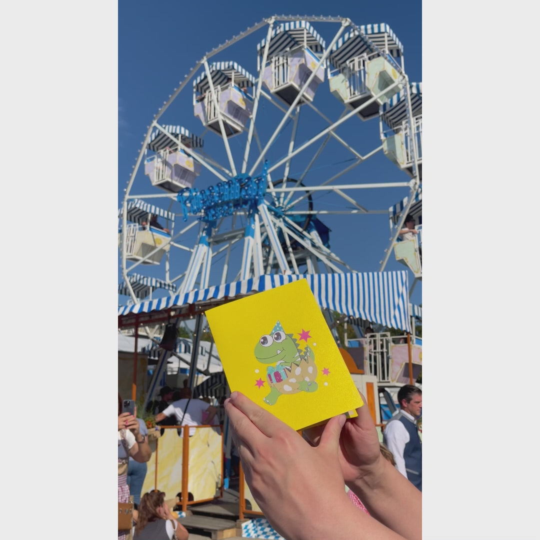 3D Pop-Up Geburtstagskarte Dinosaurier