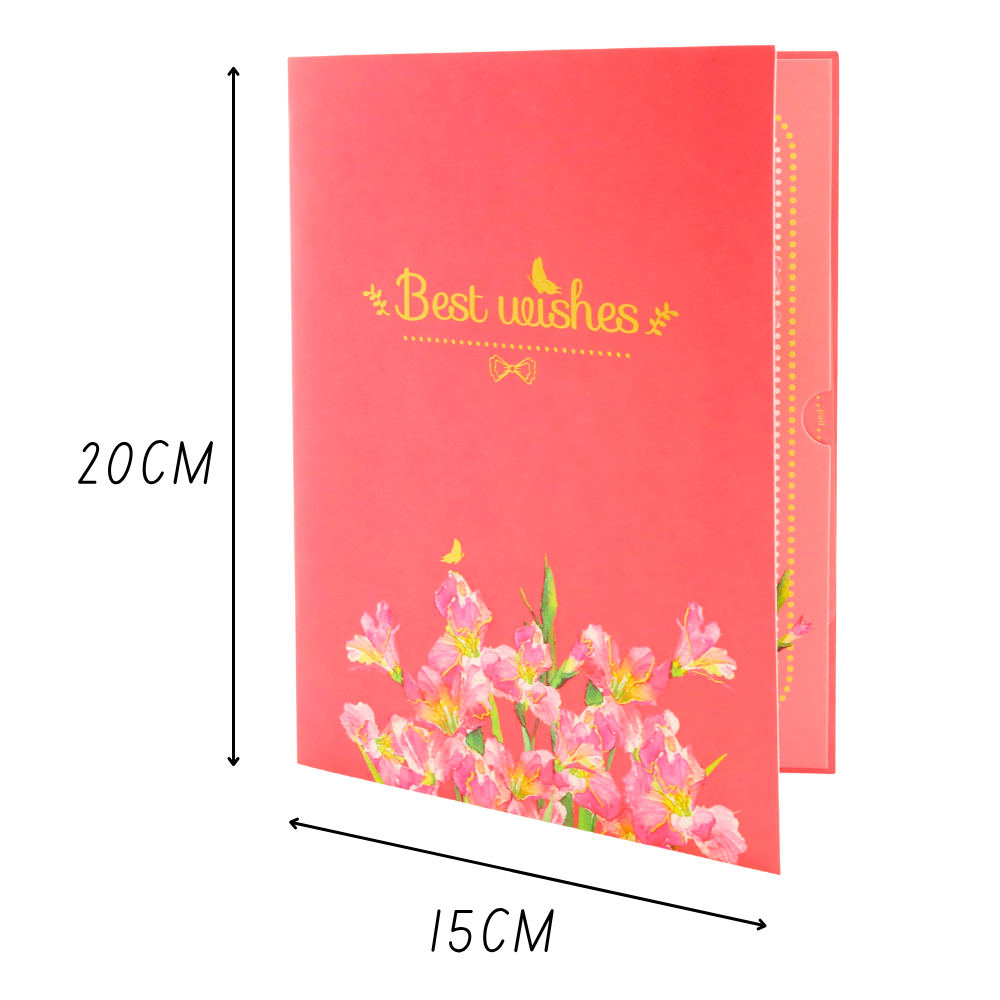 3D Pop-Up Karte Blumenstrauß Gladiolen