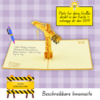 3D Pop-Up Karte Kran